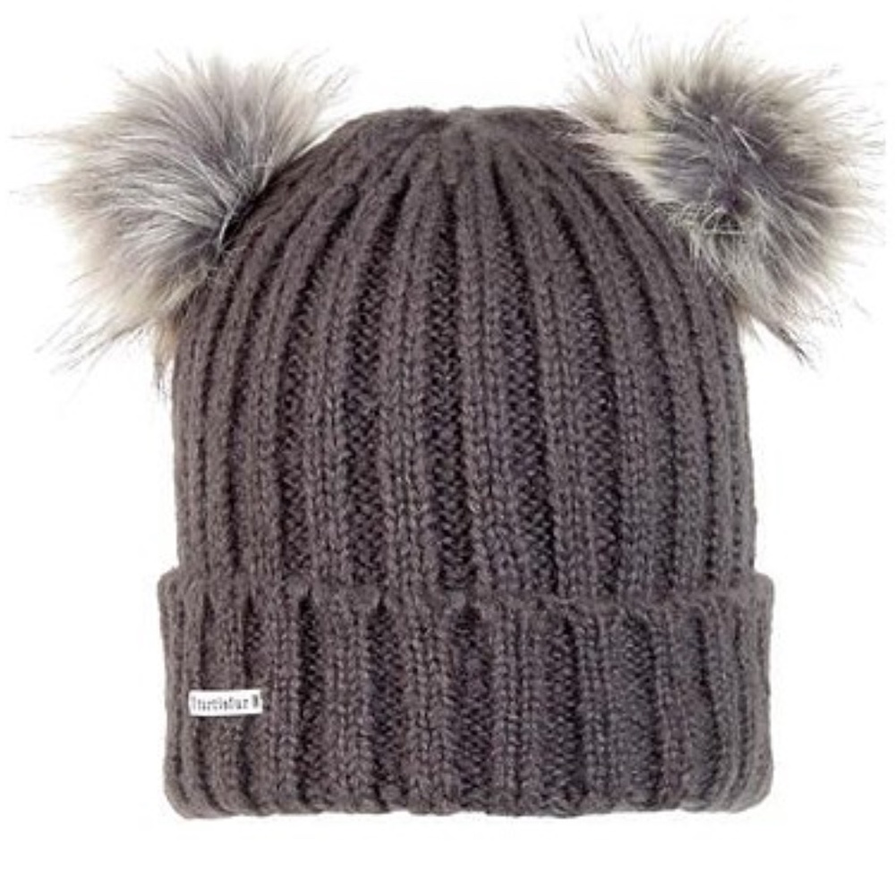NEW Turtlefur Winter Hat with Ears Pom Poms